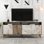 Hanah Home Milan Consola de Nogal y Blanco